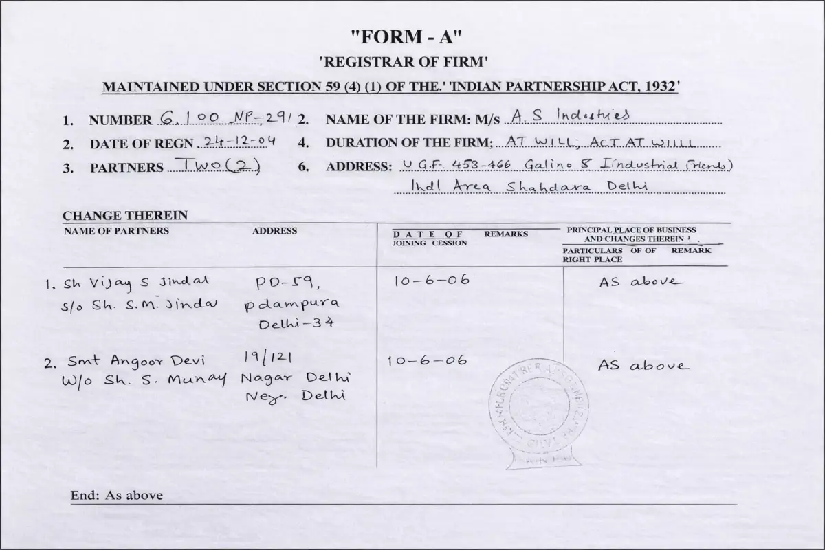 Registrar of Firms